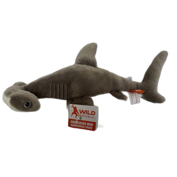 Wild Republic Cuddlekins Mini Hammerhead Shark Plush Figure 12” Soft Gray New - Picture 1 of 10